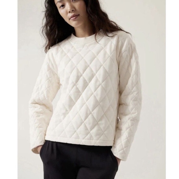 Athleta Retroplush Quilted Crewneck Sweater - Picture 1 of 8